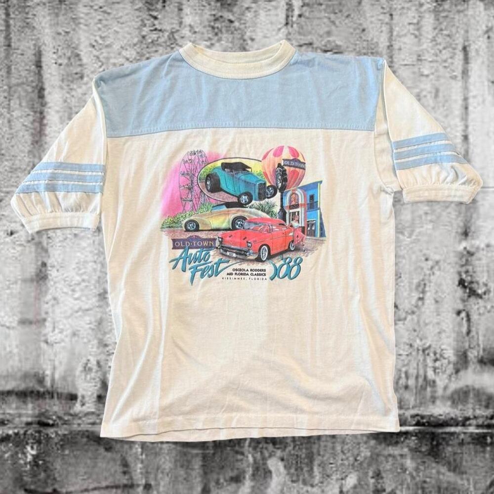 Vintage 1988 Old Town Auto Fest Kissimmee Florida Car Show Jersey T-Shirt Small